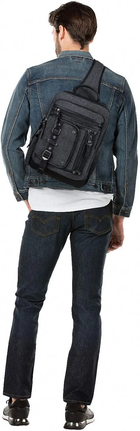 Canvas Messenger Bag Retro Sling Backpack Crossbody Satchel