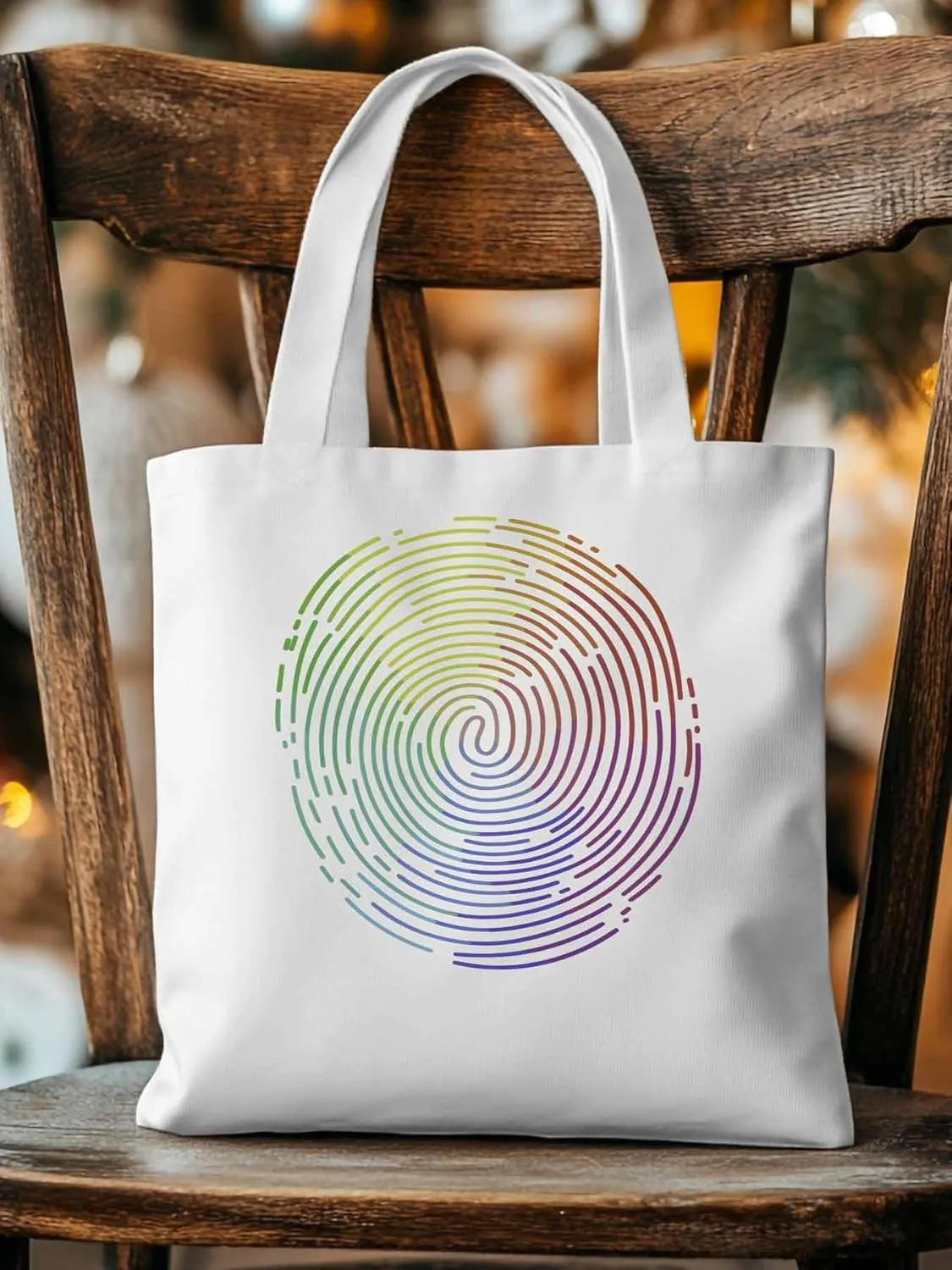 Canvas Tote Bag, Abstract Fingerprint Graffiti Aesthetic Canvas Tote Handbags for Women Shoulder Bag