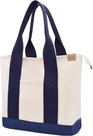 Canvas Tote Bag Casual Multi pockets Handbags Large Capacity Shopping Shoulder Bag with Pocket Bags Work Purses