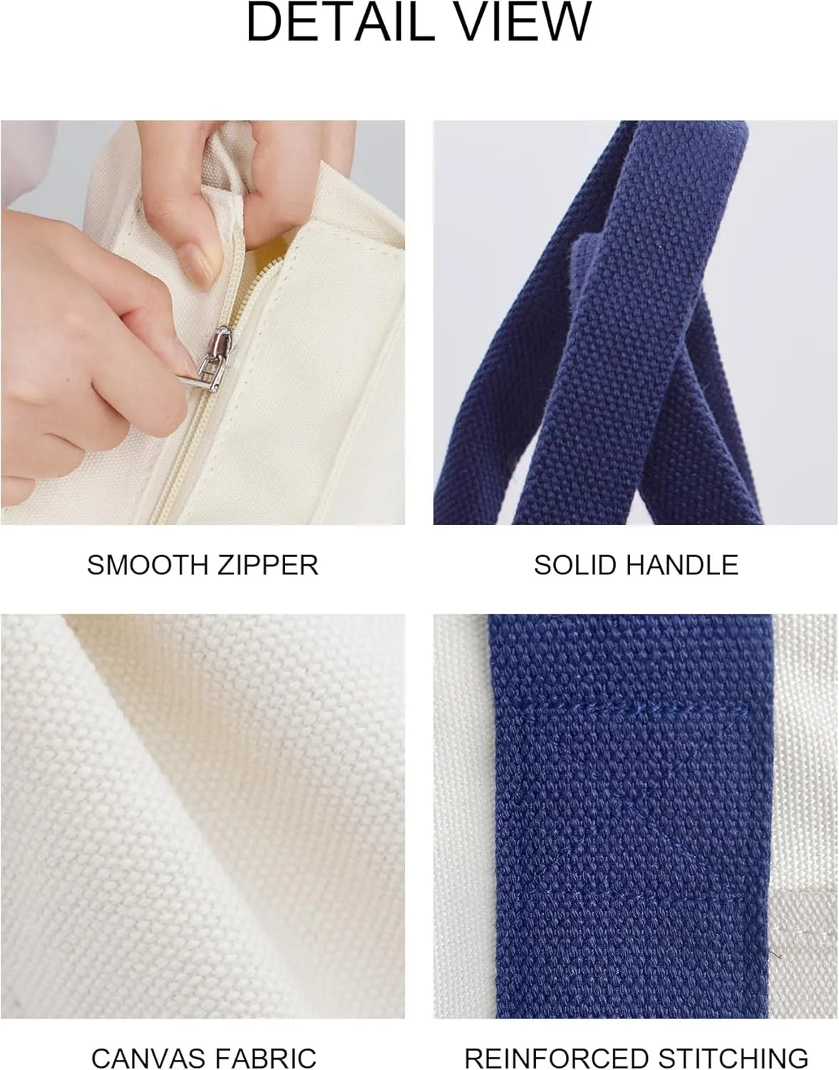 Canvas Tote Bag Casual Multi pockets Handbags Large Capacity Shopping Shoulder Bag with Pocket Bags Work Purses