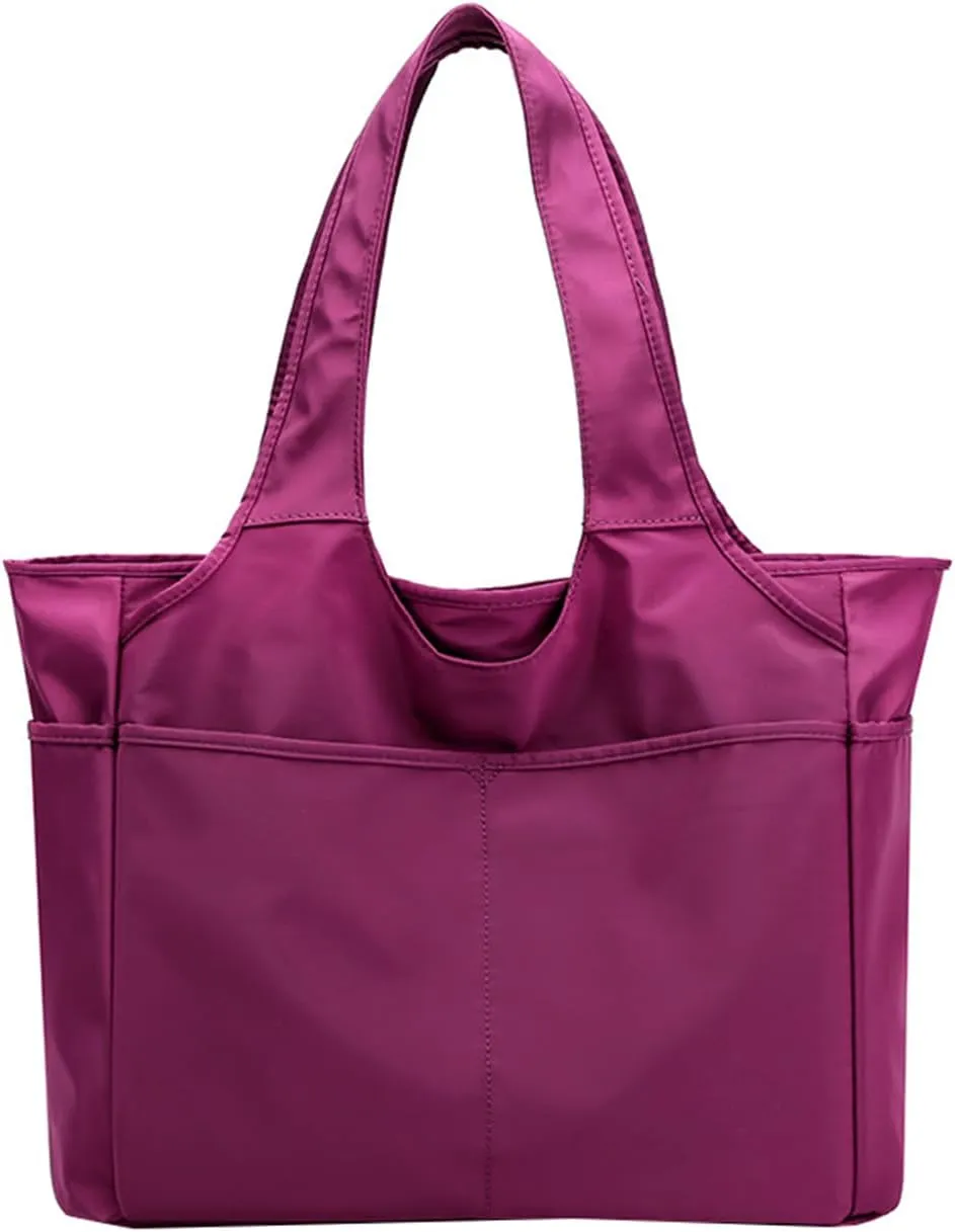 Canvas Tote Bag for Women Waterproof Nylon Multi Pocket Shoulder Bags Laptop Work Bag Hobo Purse Handbag