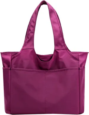Canvas Tote Bag for Women Waterproof Nylon Multi Pocket Shoulder Bags Laptop Work Bag Hobo Purse Handbag