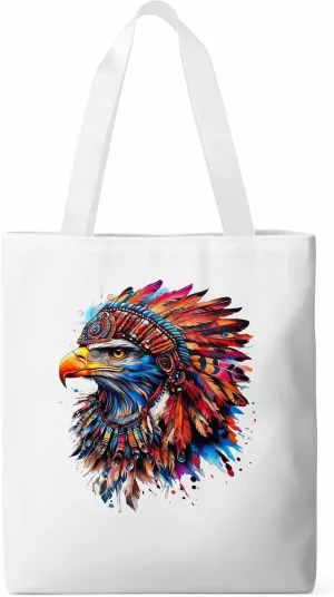Canvas Tote Bag, Watercolor Eagle Print Aesthetic Canvas Tote Handbags for Women Shoulder Bag