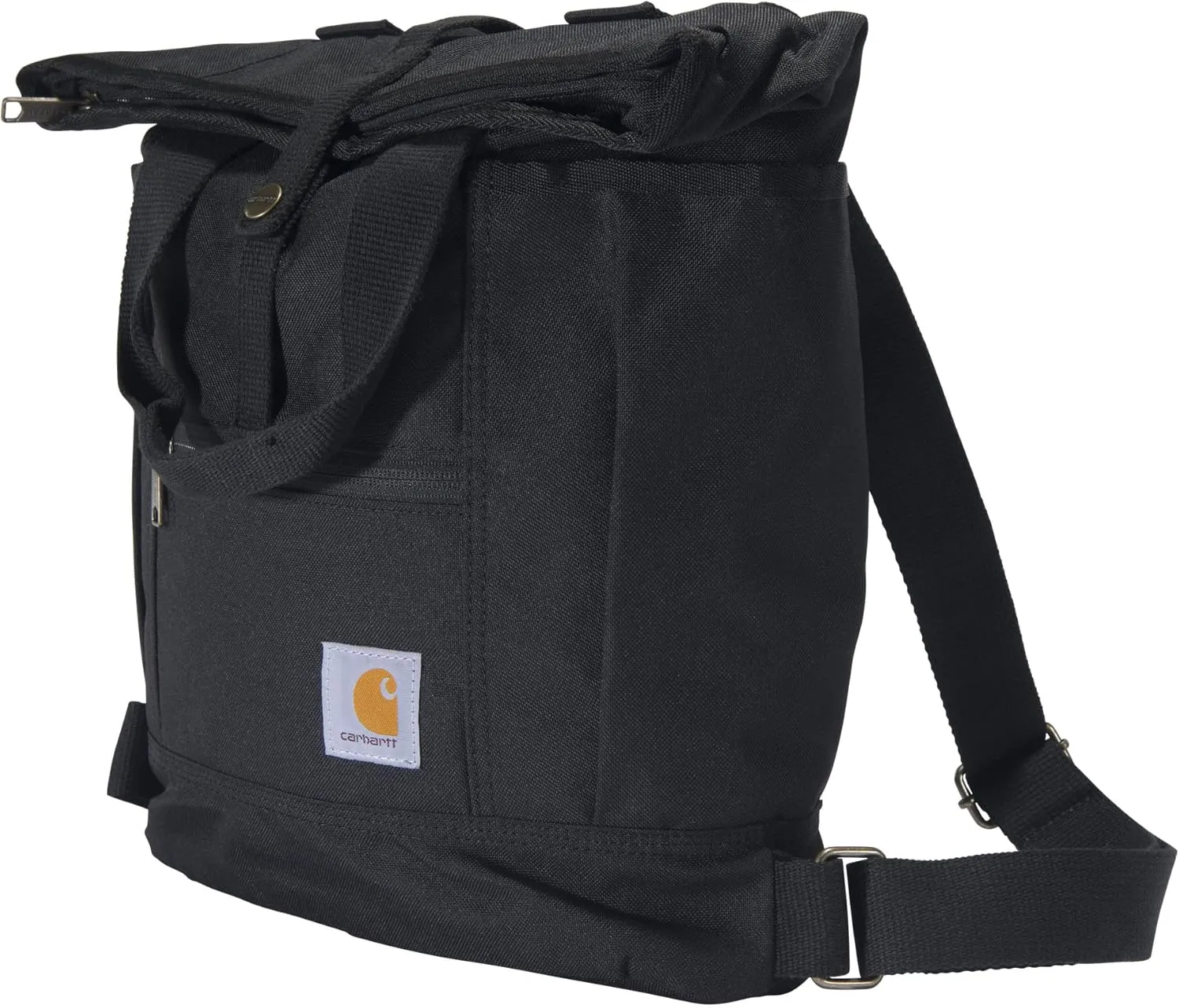Carhartt Convertible, Durable Tote Bag with Adjustable Backpack Straps and Laptop Sleeve, Black, One Size