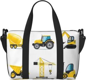 Cartoon Heavy Machinery Truck Duffel Bags for Traveling - Lightweight Personal Item Travel Bags for Women, Gym Bags for Men