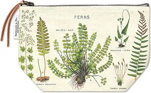 Cavallini Papers & Co. Ferns Vintage Pouch, Multicolor, 6"x8.75"