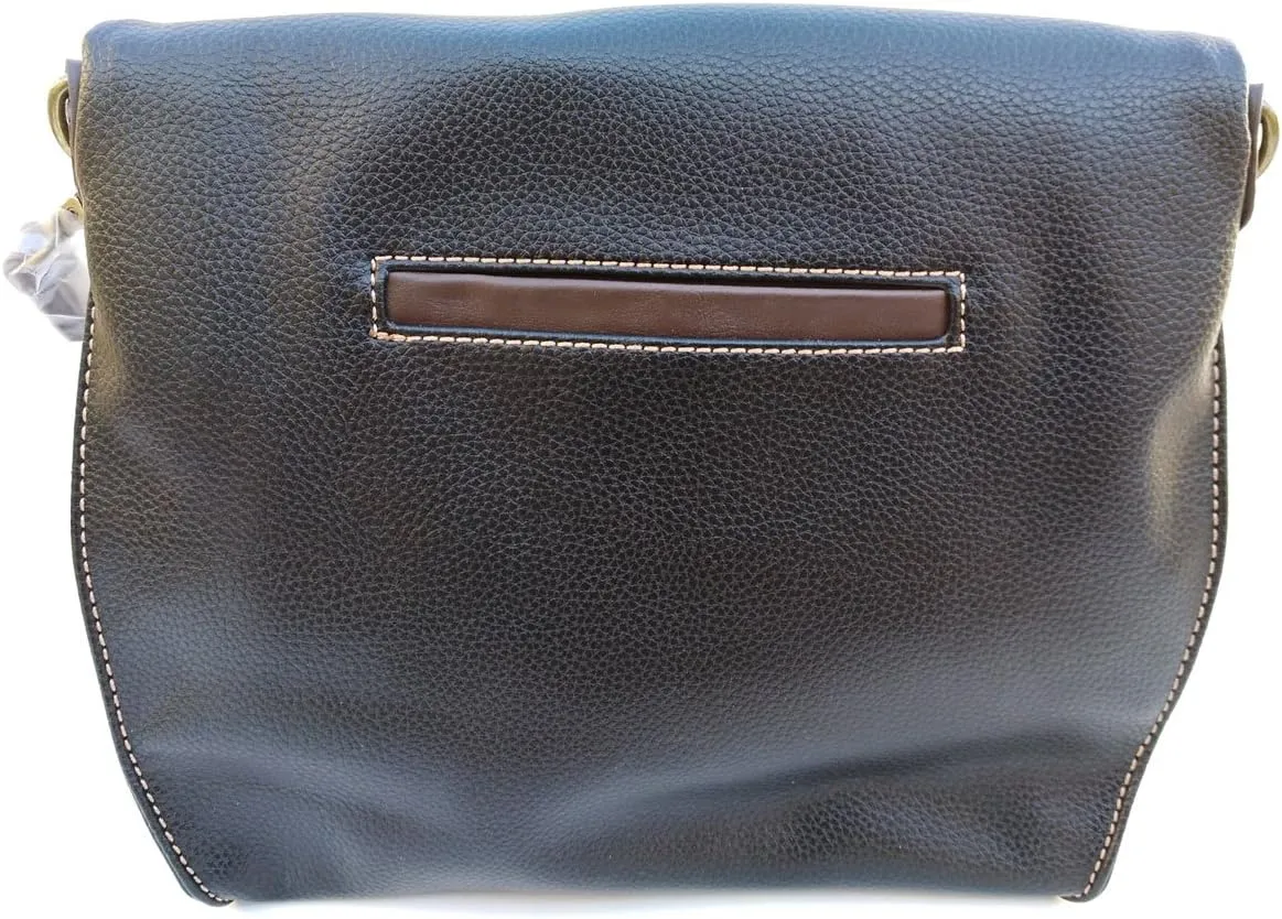 Chala Charming Crossbody Bag Shoulder Handbag With Flap Top and Zipper Black/Dark Brown