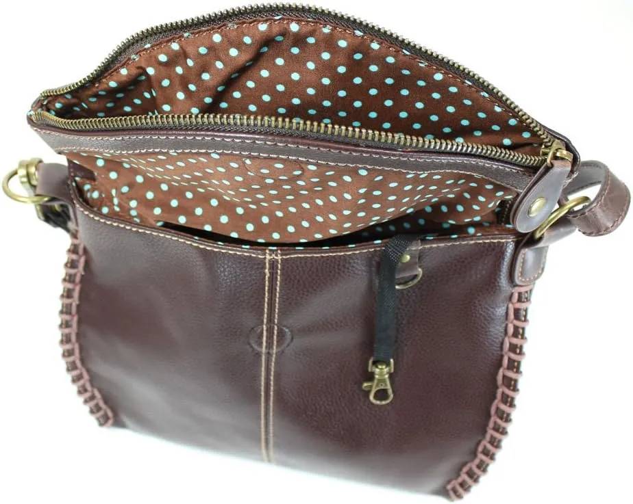 CHALA Charming Crossbody Bag With Flap Top and Zipper or Shoulder Handbag with Sea Turtle Keychain - 9 Colors