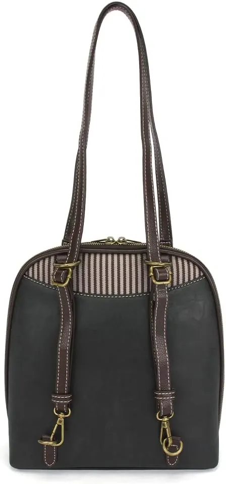 Chala Group Handbags Multi-Color Convertible Mini Backpack Purse (870) (Dragonfly_ BLACK)
