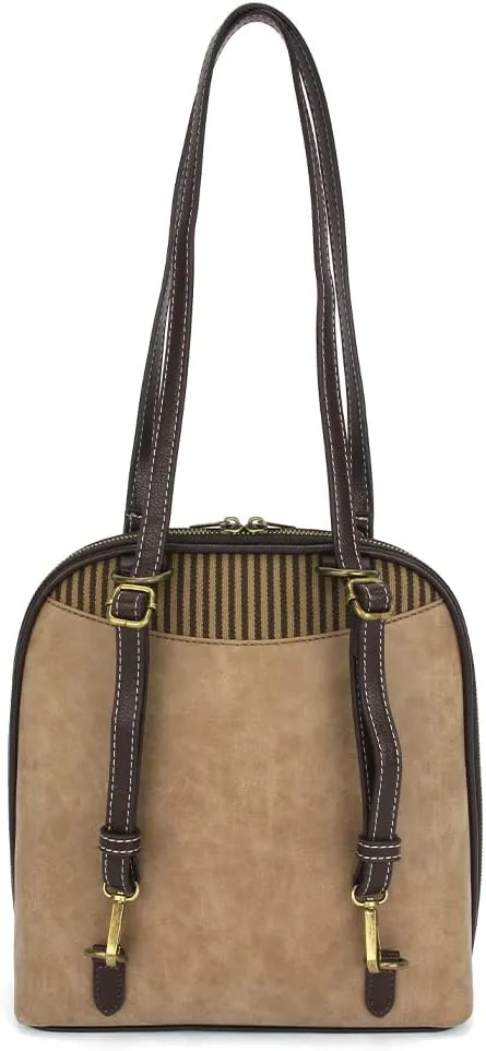 Chala Group Handbags Multi-Color Convertible Mini Backpack Purse (870) (OWL Taupe)
