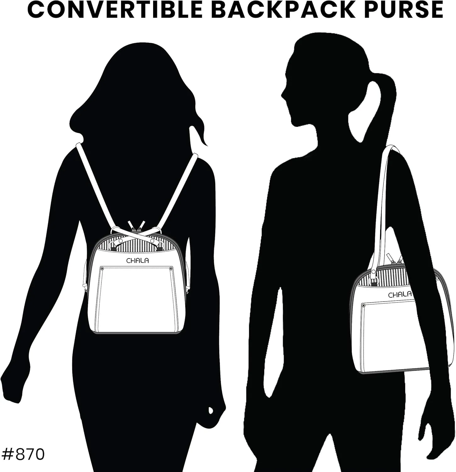 Chala Group Handbags Multi-Color Convertible Mini Backpack Purse (870) (OWL Taupe)