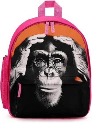 Chimp Upset Monkey Cute Backpack Small Daily Daypack Travel Shoulder Bag with Adjustable Strap Graphic Print