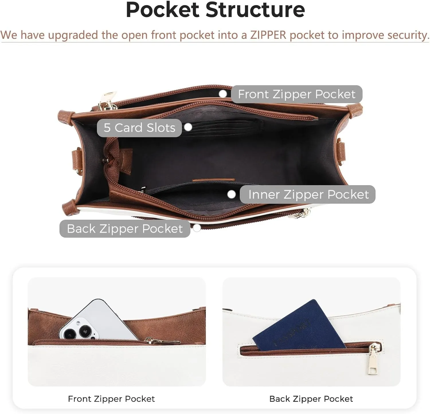CHOLISS Crossbody Bags for Women Vegan Leather Shoulder Handbags Trendy Hobo Purses with Zip Pocket Adjustable Guitar Strap