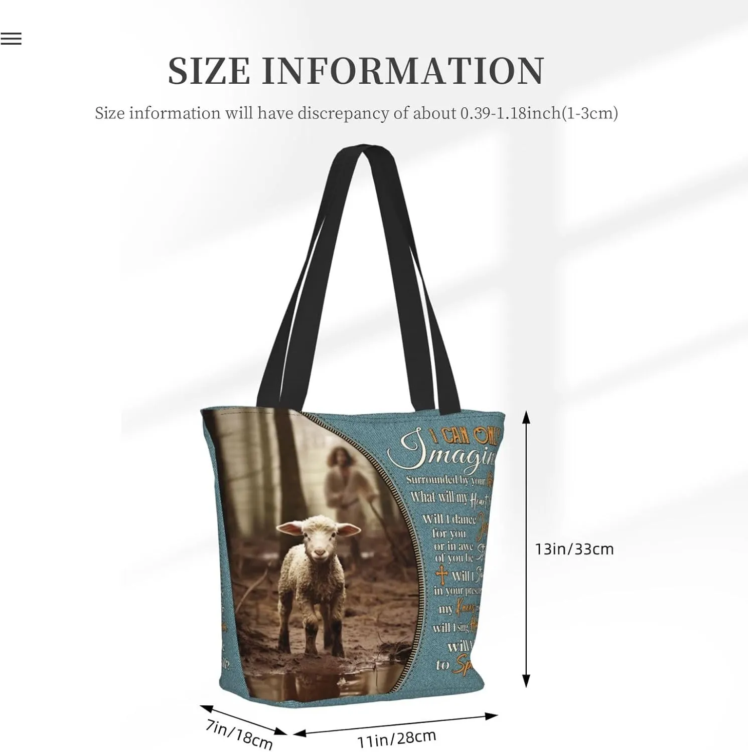 Christian Gifts Reusable Shopping Tote Bag Zippered Inspirational Tote Bags for Women Bible Verse Shoulder Bag