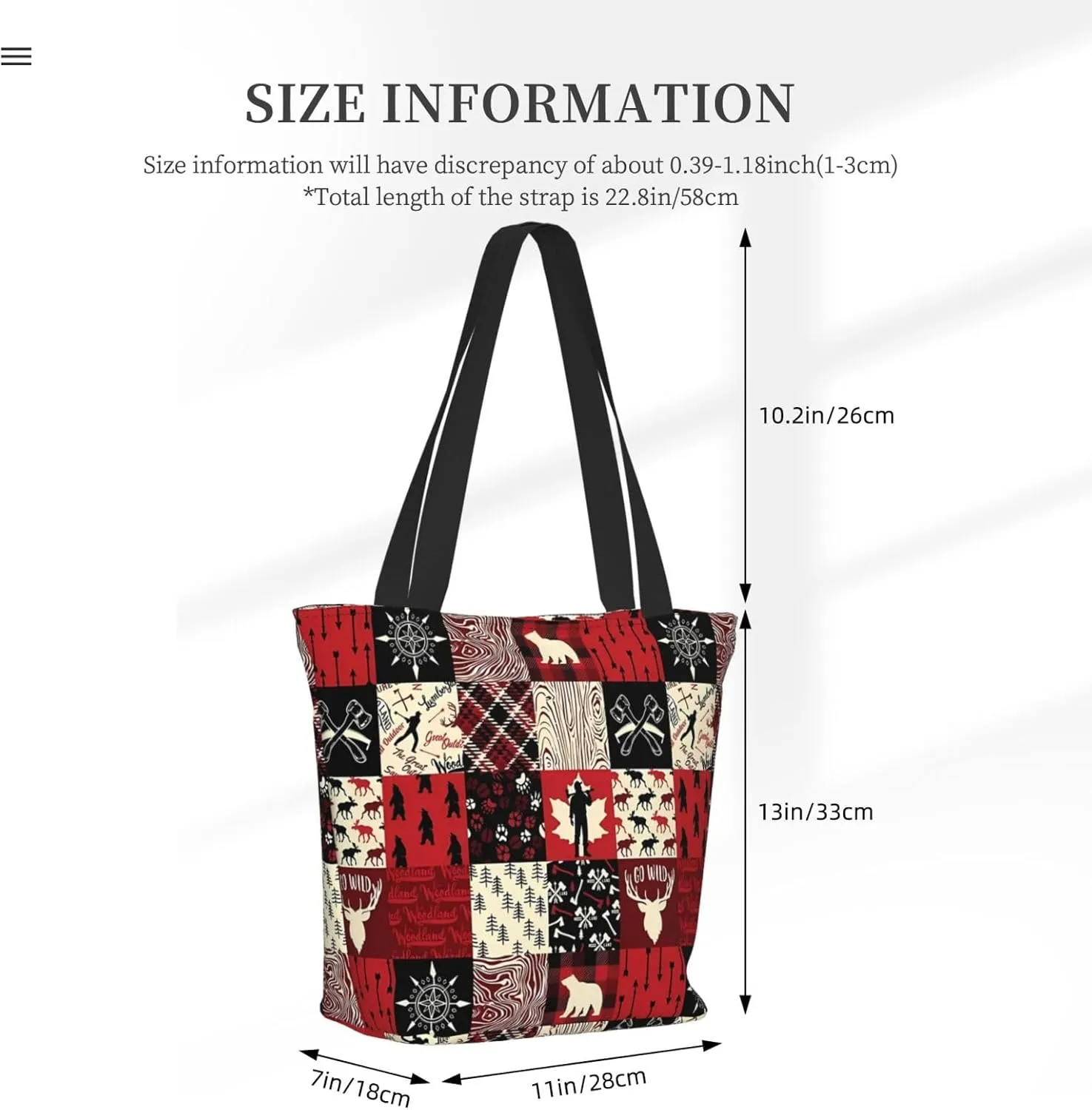 Christmas Bears Deers Hunting Tote Bag Women Reusable Shopping Bags Shoulder Bag Portable Storage HandBags