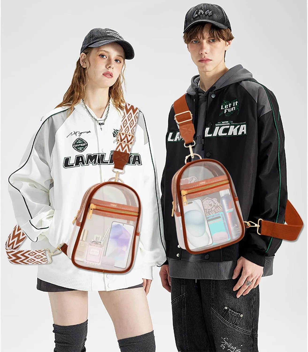 Clear Bag for Stadium Events Approved Concert Travel Outdoors See Through Sports Fan Handbags&Purses