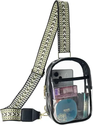 Clear Bag for Stadium Events,Clear Sling Bag for Women,Clear Crossbody Bag Fanny Pack Stadium with Adjustable Strap