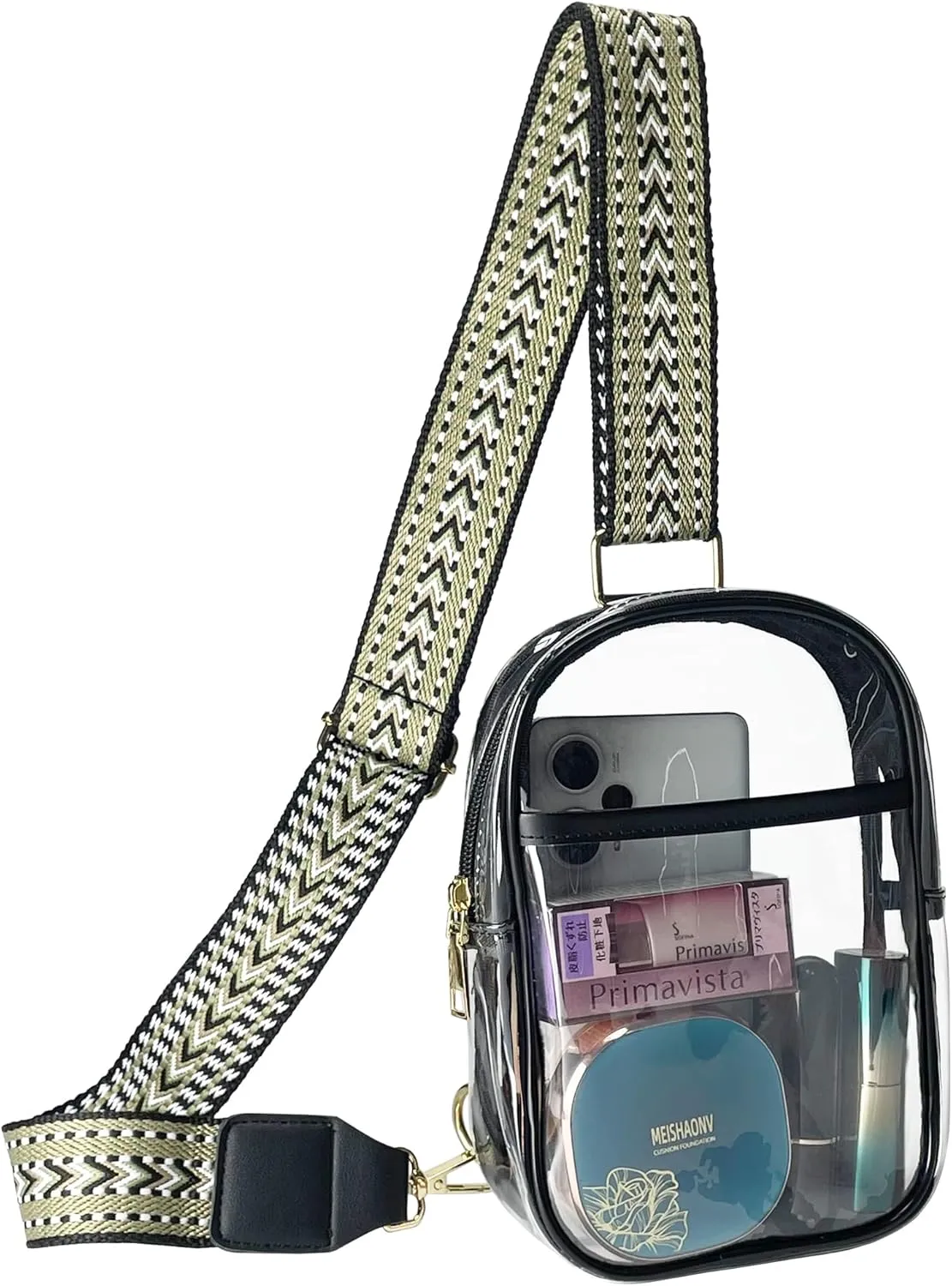 Clear Bag for Stadium Events,Clear Sling Bag for Women,Clear Crossbody Bag Fanny Pack Stadium with Adjustable Strap
