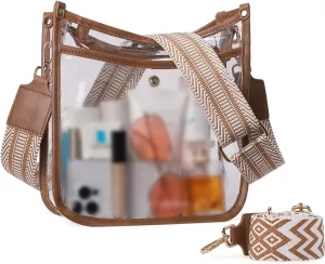 CLUCI Clear Purse,Clear Bag For Stadium Events,Stadium Approved Crossbody Bag Purses for Women with Adjustable Strap
