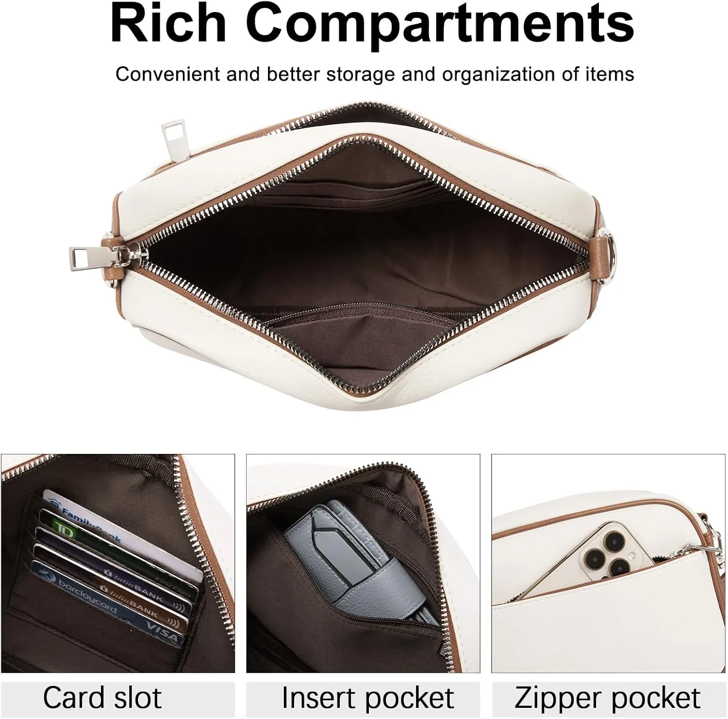 CLUCI Crossbody Bags for Women, Vegan Leather Shoulder Handbags，Purses for Women with Adjustable Wide Strap