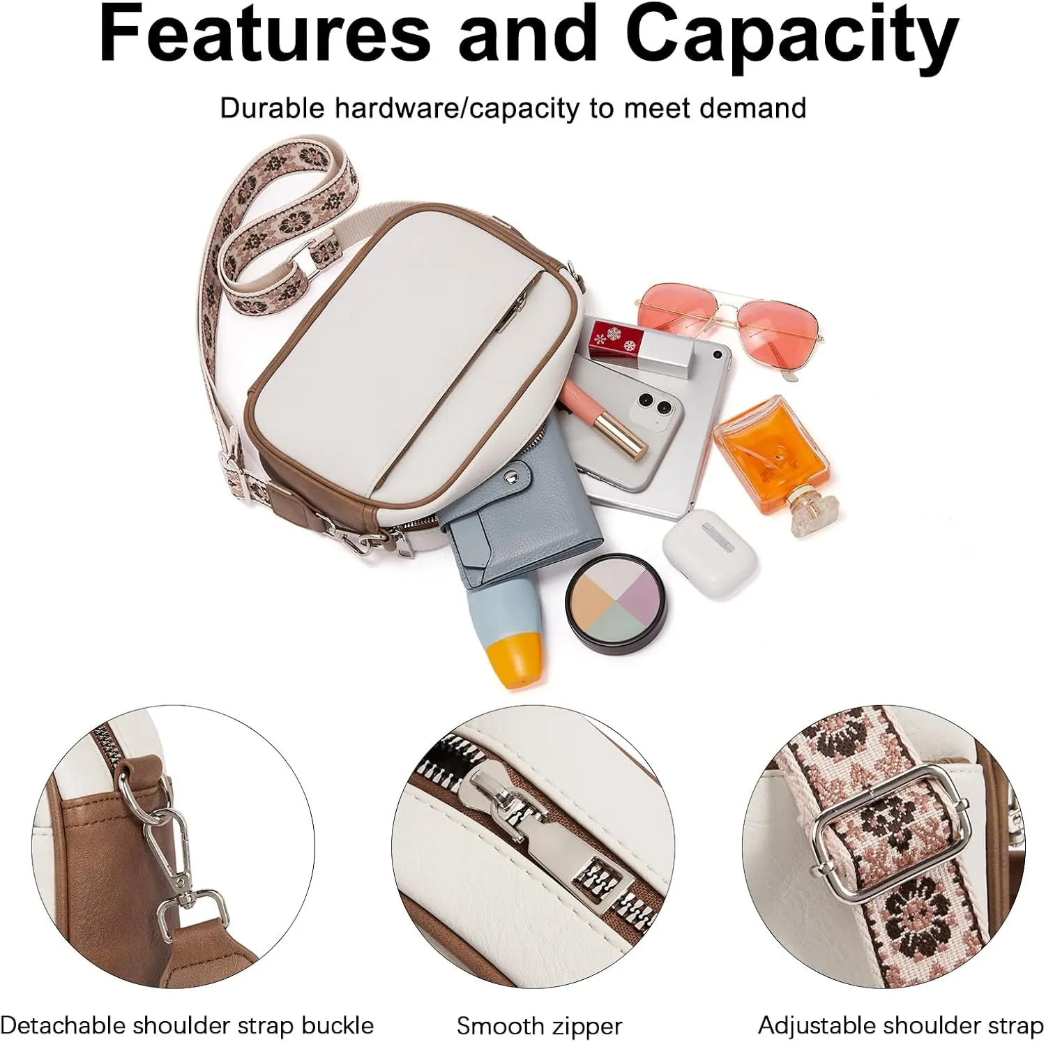 CLUCI Crossbody Bags for Women, Vegan Leather Shoulder Handbags，Purses for Women with Adjustable Wide Strap