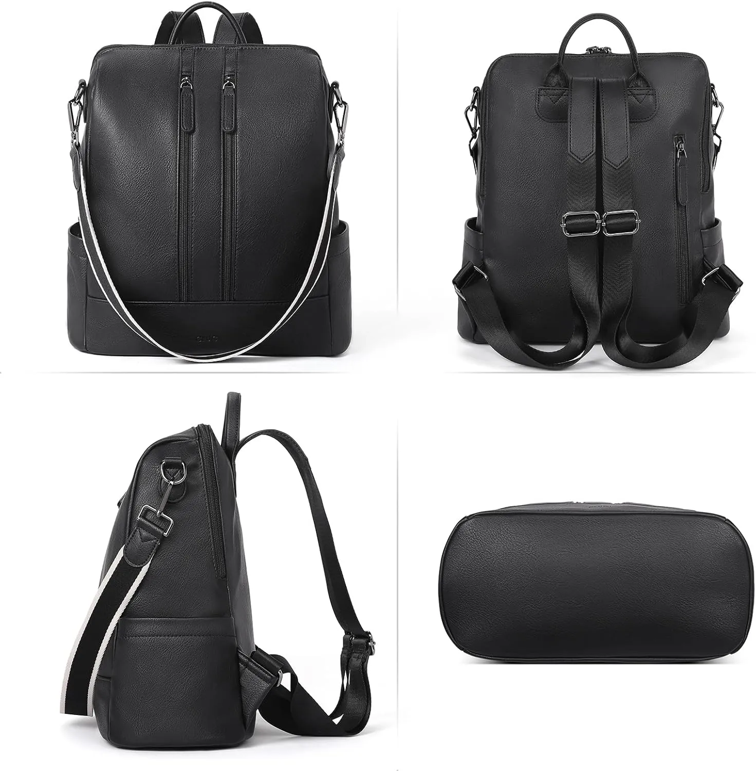 CLUCI Leather Backpack Purse for Women Convertible Large Travel Ladies Designer Fashion Casual College Shoulder Bag