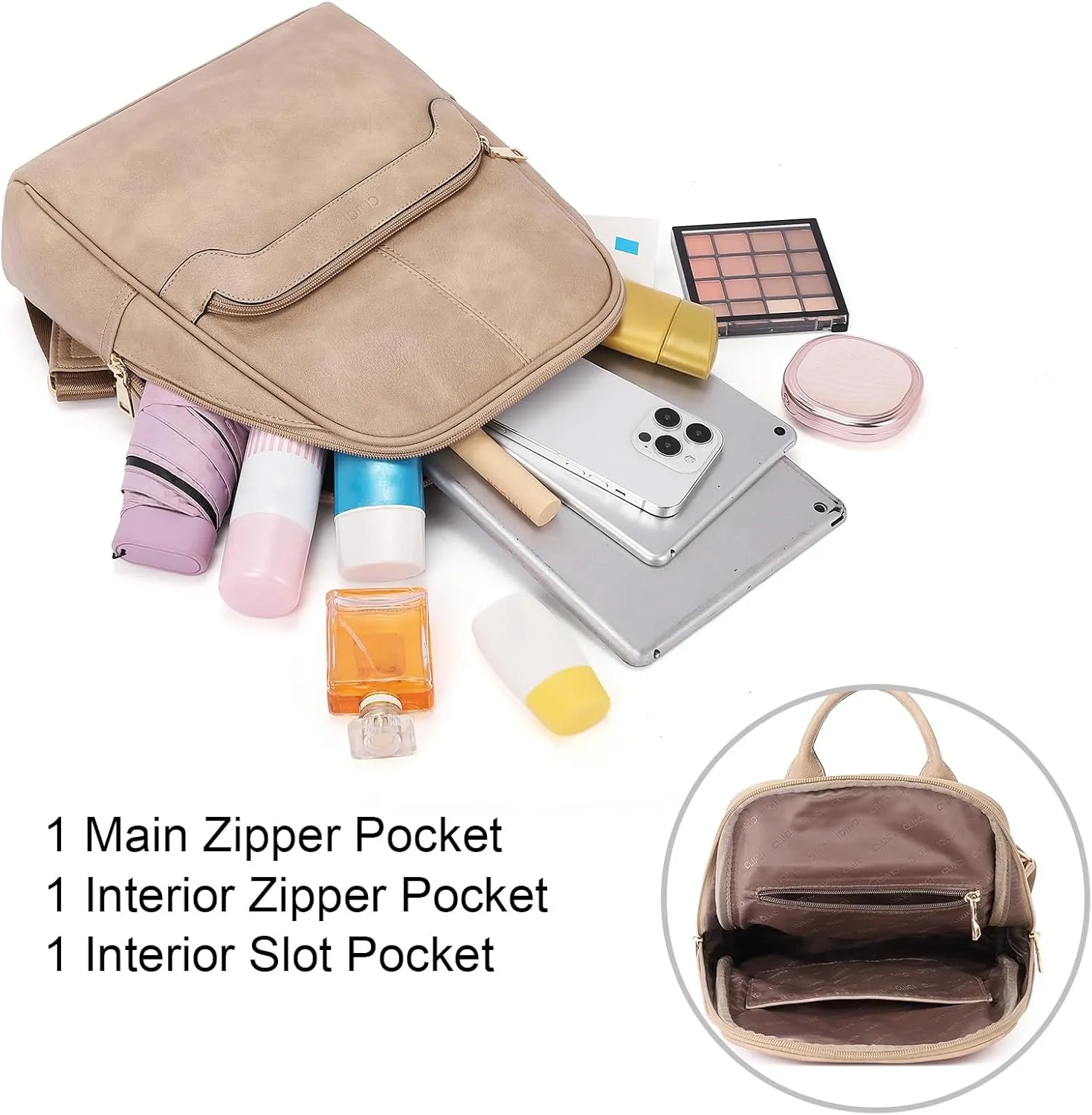 CLUCI Womens Backpack Purse Travel Backpack Leather Convertible Ladies Designer Daypack Shoulder Bags