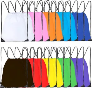 CODOBON 20 Pcs Drawstring Bags, Bulk Drawstring Backpack, Nylon Cinch Draw String Sport Bag, 10 Colors