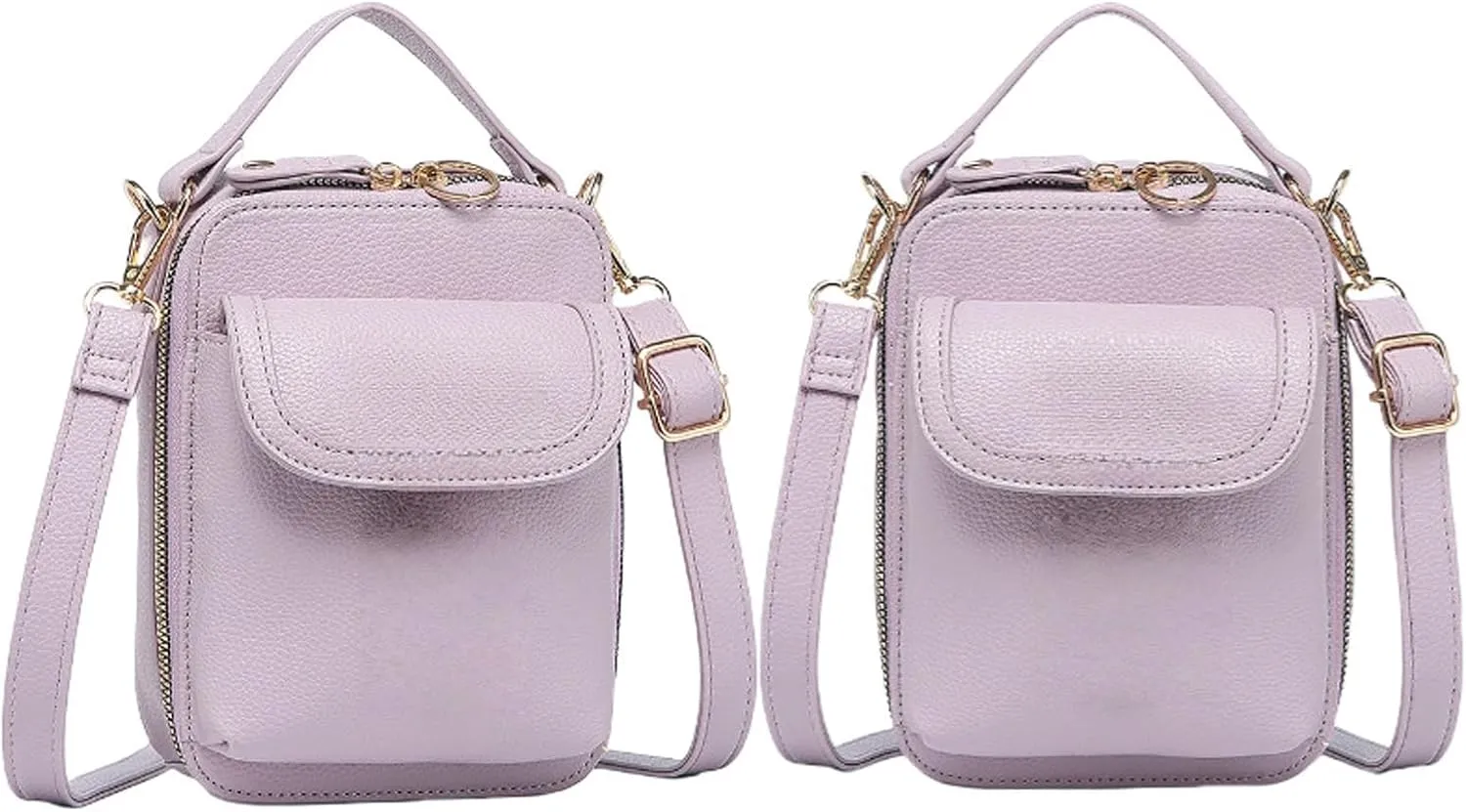 Collaborate Crossbody Leather Bag, Mini Cell Phone Pouch with Card Slots, Retro Small Purse, Adjustable Strap Handbag