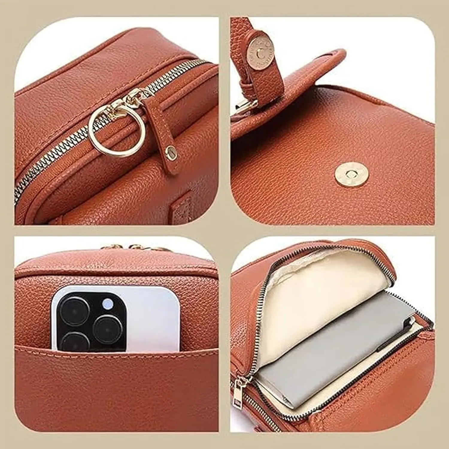 Collaborate Crossbody Leather Bag,Collaboraten1 Urvashi Cross Body Anti Theft Bag,Tojoyride Collaboration Shoulder Purse