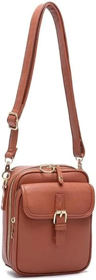 Collaboraten & UrvashiCrossbody Crossbody Leather Bag,Vintage Double Layer Large Capacity Mini Cross Body Bags