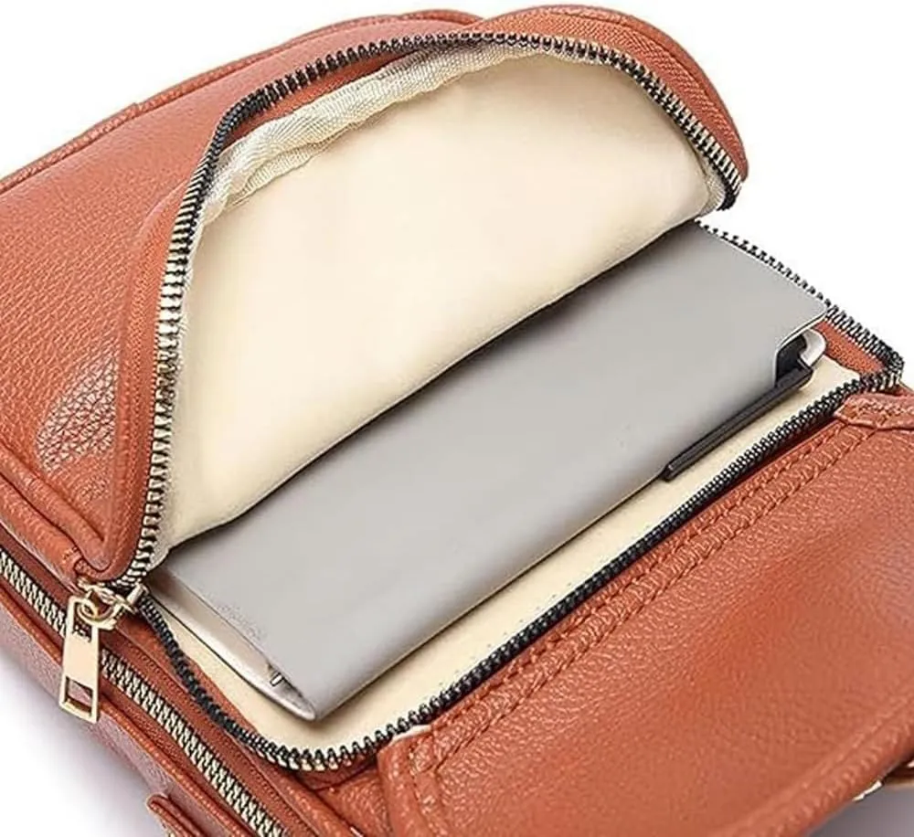 Collaboraten & UrvashiCrossbody Crossbody Leather Bag,Vintage Double Layer Large Capacity Mini Cross Body Bags