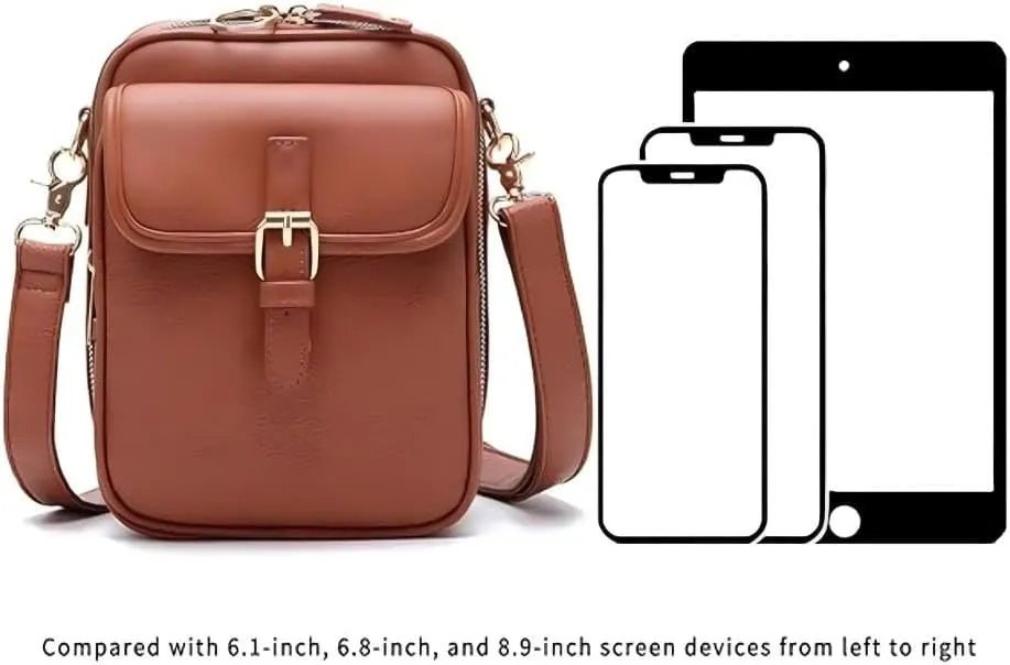 Collaboraten & UrvashiCrossbody Crossbody Leather Bag,Vintage Double Layer Large Capacity Mini Cross Body Bags