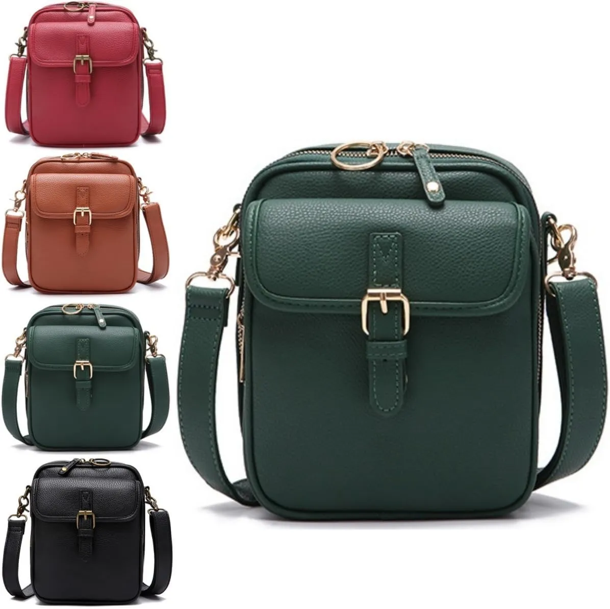 Collaboraten1 Crossbody Bag, UrvashiCrossbody Leather Bag, Retro Double-Layer Large Capacity Mini Crossbody Bags