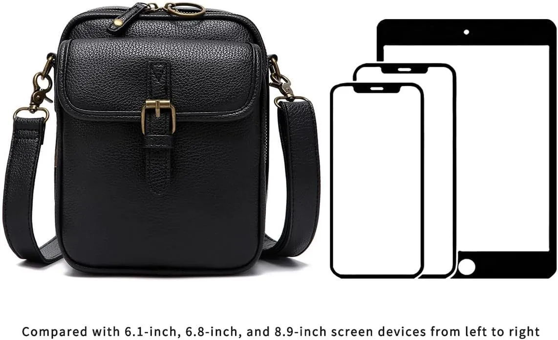 Collaboraten1 Crossbody Bag, UrvashiCrossbody Leather Bag, Retro Double-Layer Large Capacity Mini Crossbody Bags