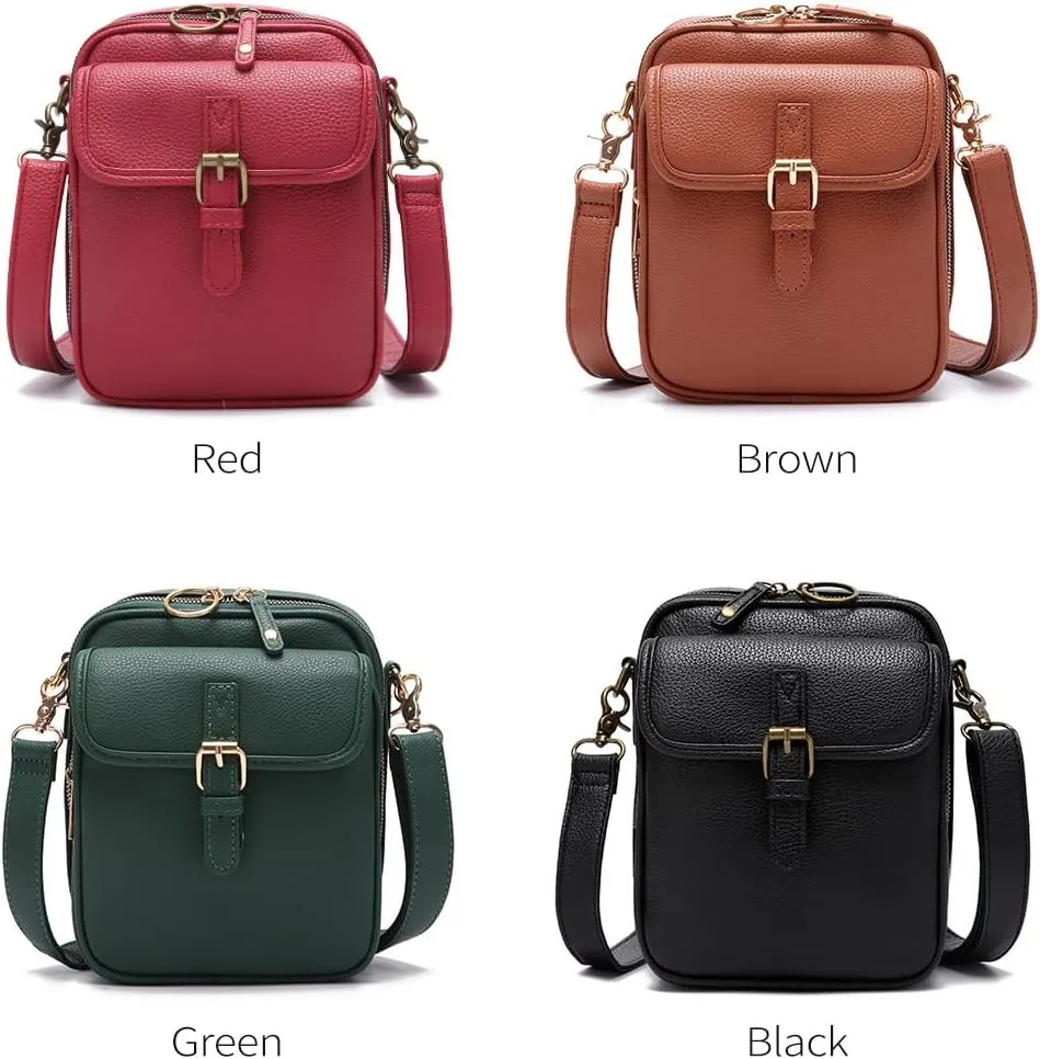 Collaboraten1 Crossbody Bag, UrvashiCrossbody Leather Bag, Retro Double-Layer Large Capacity Mini Crossbody Bags