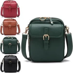Collaboraten1 Crossbody Bag, UrvashiCrossbody Leather Bag, Retro Double-Layer Large Capacity Mini Crossbody Bags