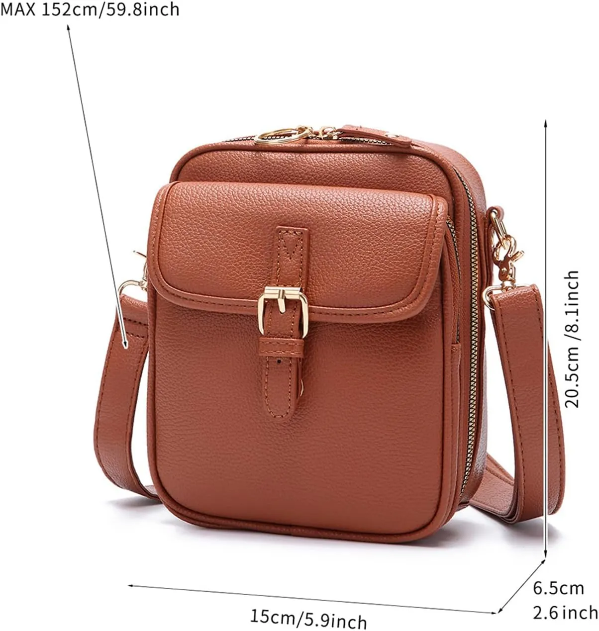 Collaboraten1 Crossbody Leather Bag, Anti-Theft Shoulder Bag for Women, Vintage Leather Purse with Card Slots