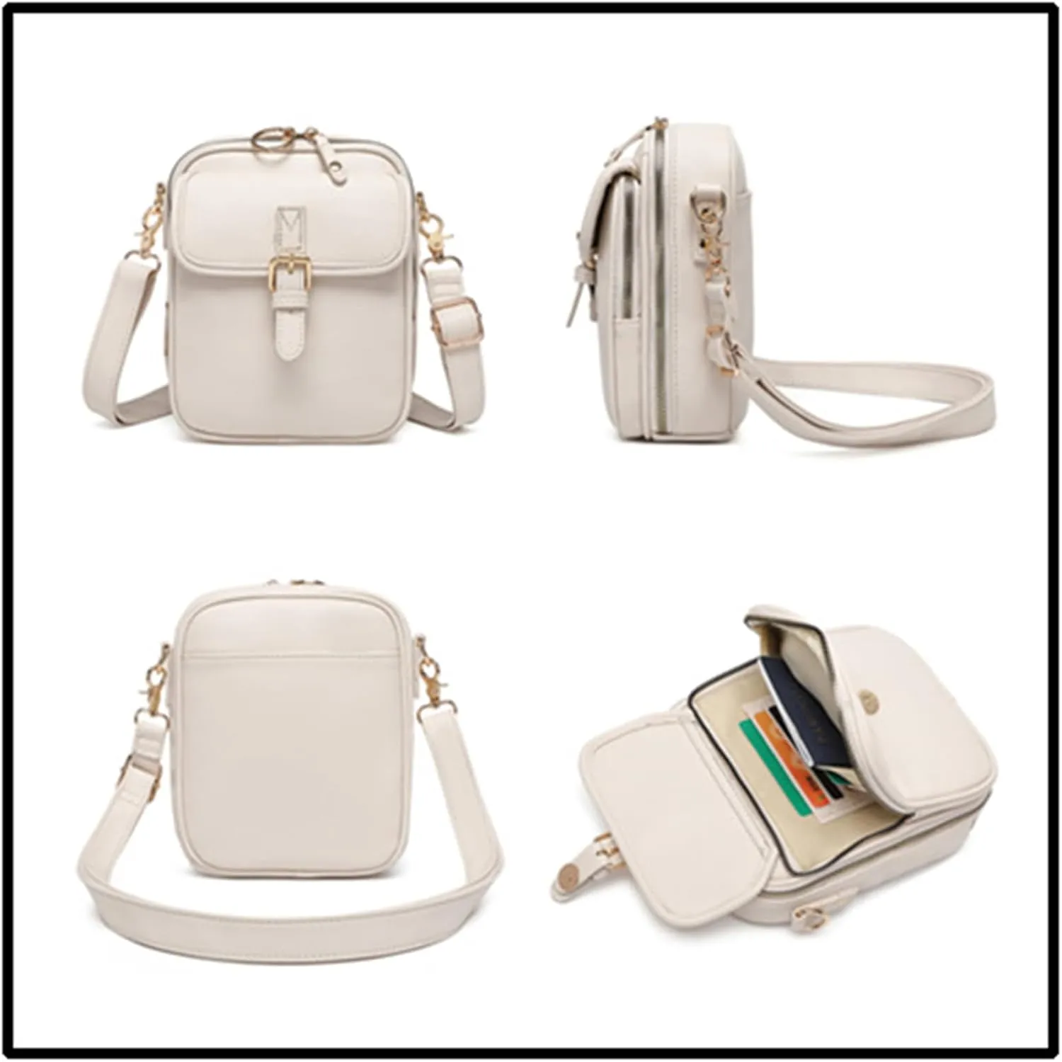 Collaboraten1 Crossbody Leather Bag, Anti-Theft Shoulder Bag for Women, Vintage Leather Purse with Card Slots