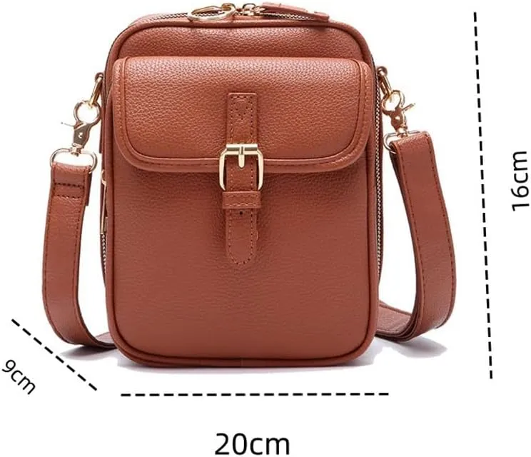 Collaboraten1 Crossbody Leather Bag, Collaborateam Urvashi Vintage Double Layer Large Capacity Anti Theft Shoulder Bags