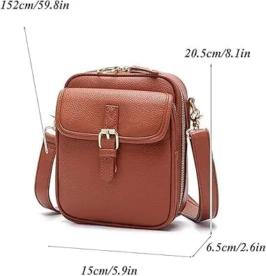 Collaboraten1 Crossbody Leather Bag, UrvashiVintage Double Layer Large Capacity Mini Cross Body Bags