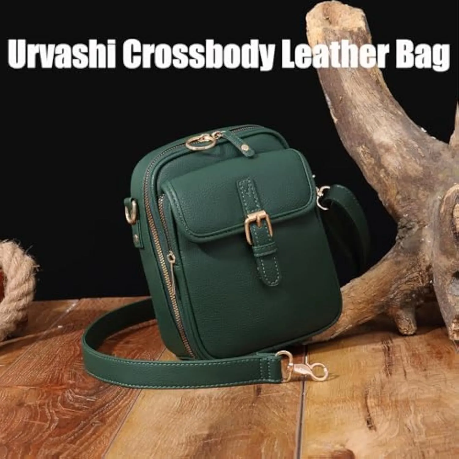 Collaboraten1 Crossbody Leather Bag, Vintage Double Urvashi Collaborateam Tojoyride Anti Theft Purse Bag Large Capacity