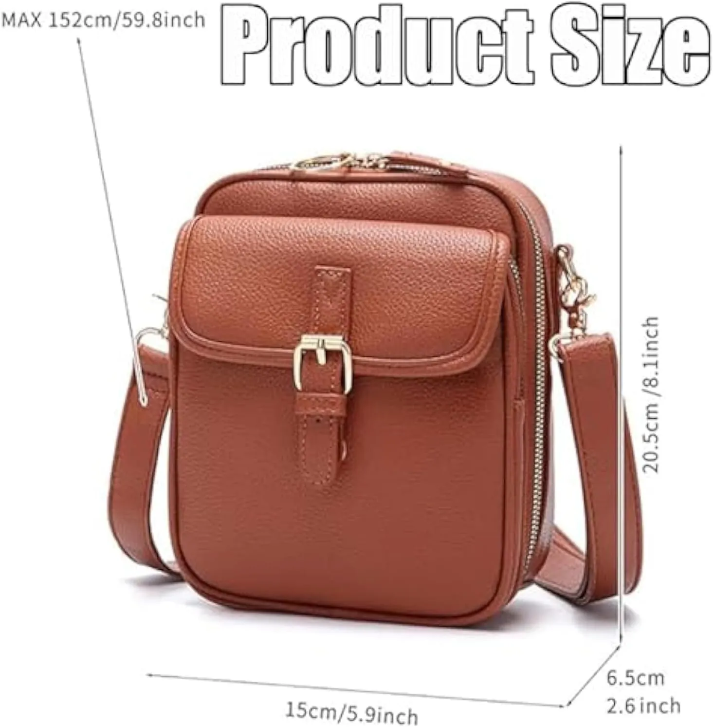 Collaboraten1 Crossbody Leather Bag, Vintage Double Urvashi Collaborateam Tojoyride Anti Theft Purse Bag Large Capacity