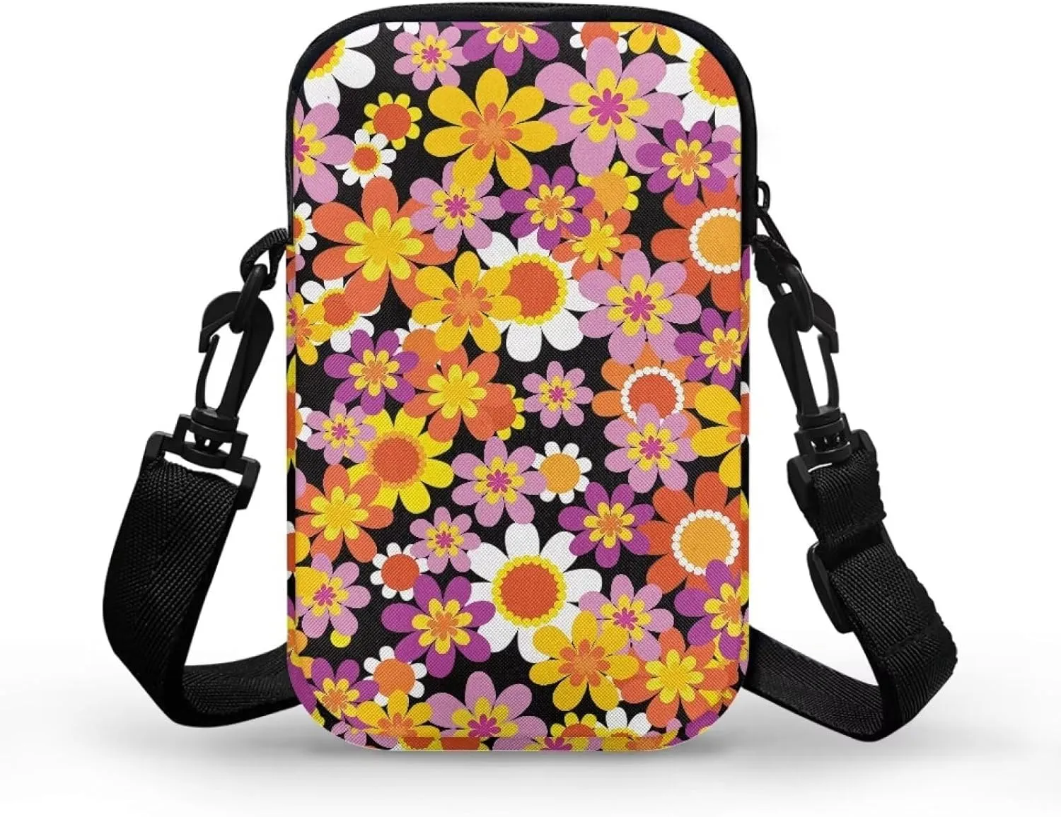 Colorful Flower Travel Sling Bag for Women Sling Bag Crossbody Travel Purses Anti Theft Crossbody Travel Crossbody Bags for Women Side Bag Crossbody Cross Body Gifts