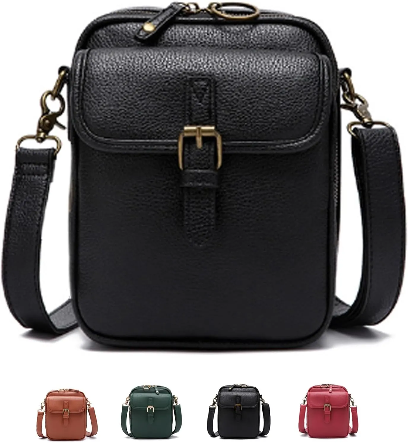 Comebybuy Purse Vintage Mini Messenger Bag, Vintage Large Capacity Messenger Bag, with 10 Card Slots