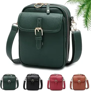Comebybuy Vintage Large Capacity Messenger Bag, Purse Vintage Mini Messenger Bag with Ten Card Packs, Anti-Skimming Bag