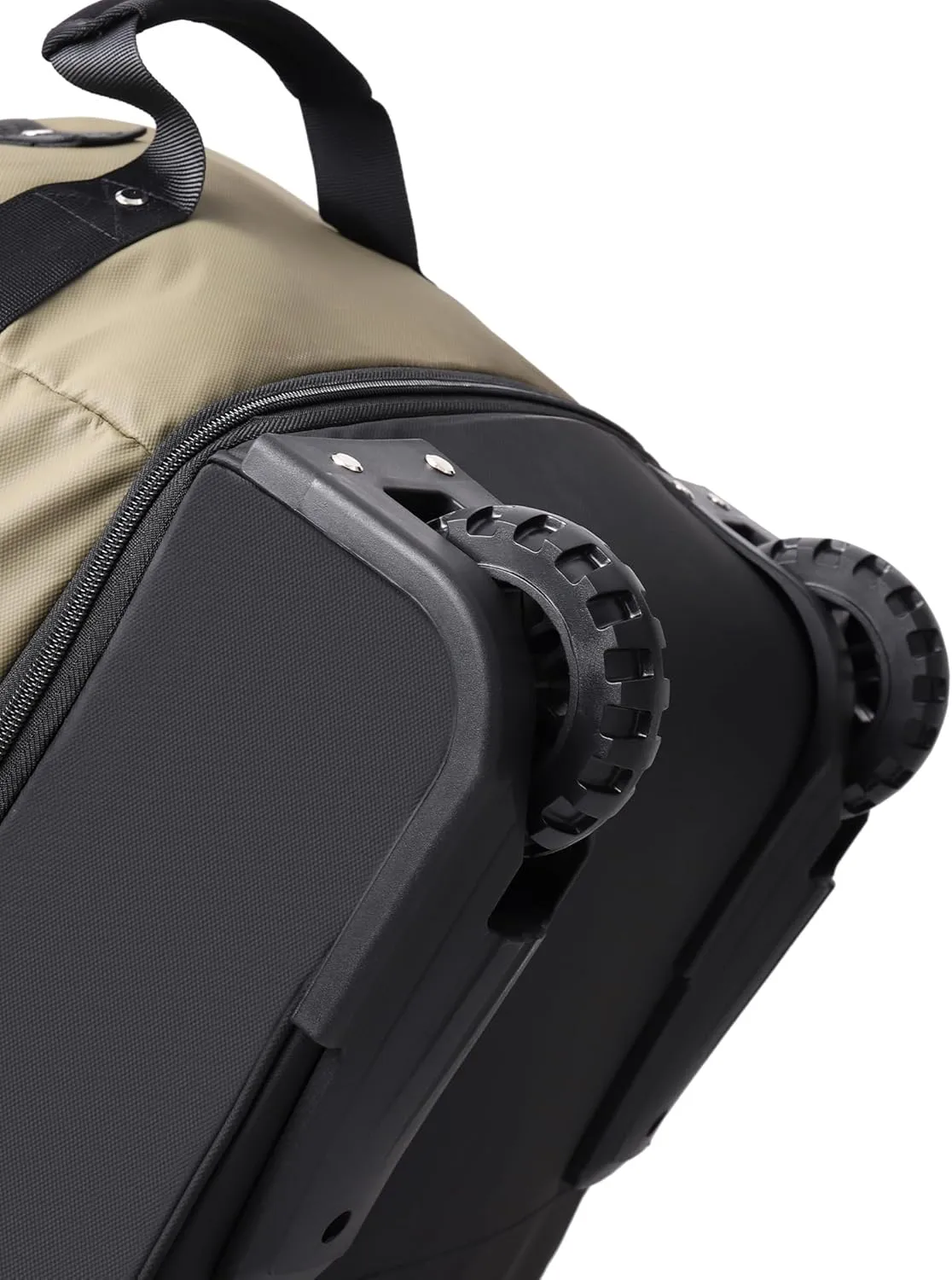 CONTAIL 32” Soft-side 110L Expandable 140L Rolling Duffle Bag with 2 Inline Wheels,Convertible Weekend Travel Bag with Bungee-Cord System,Army Green