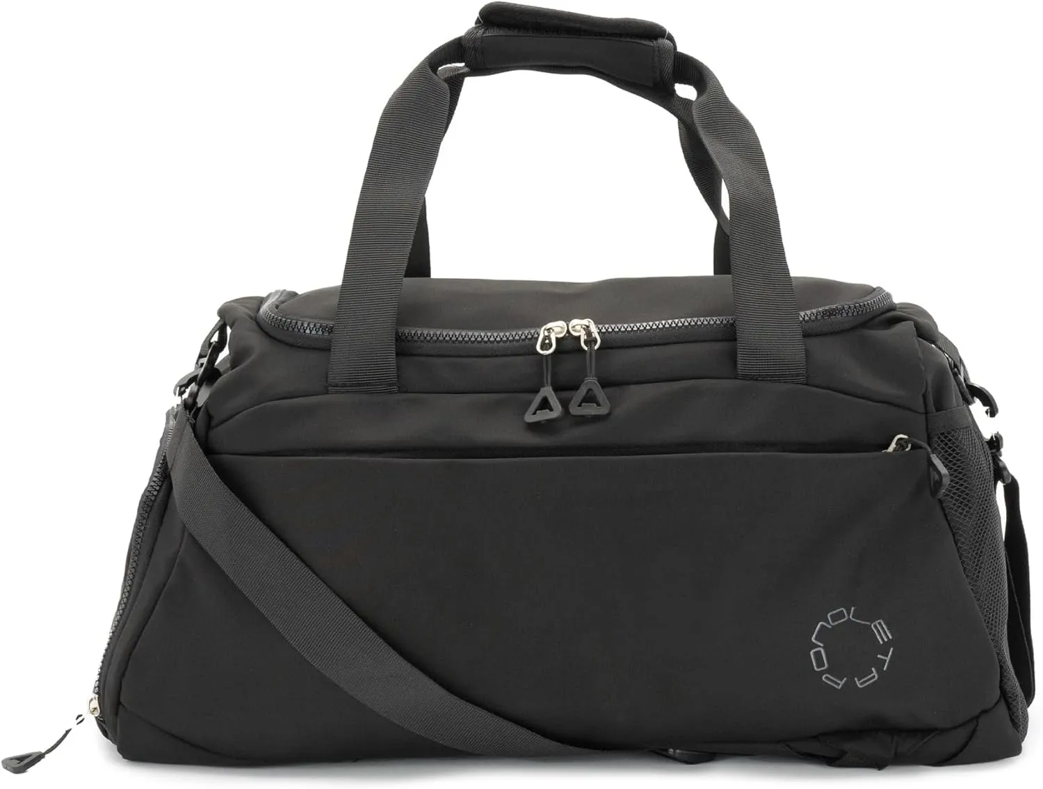 Convertible Gym, Sports & Travel Duffle - With Shoe Compartment & Wet Pocket, Overnight & Carry On Bag, Weekender (Black)