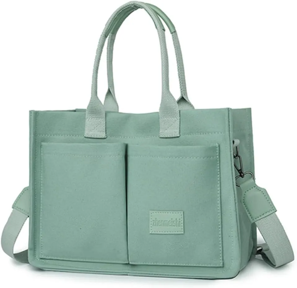 Corduroy Tote Handbags for Women Large Shoulder Crossbody Bag Casual Work Bags Hobo Messenger Bag Satchel with Multi-pocket