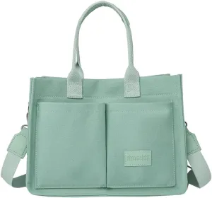 Corduroy Tote Handbags for Women Large Shoulder Crossbody Bag Casual Work Bags Hobo Messenger Bag Satchel with Multi-pocket